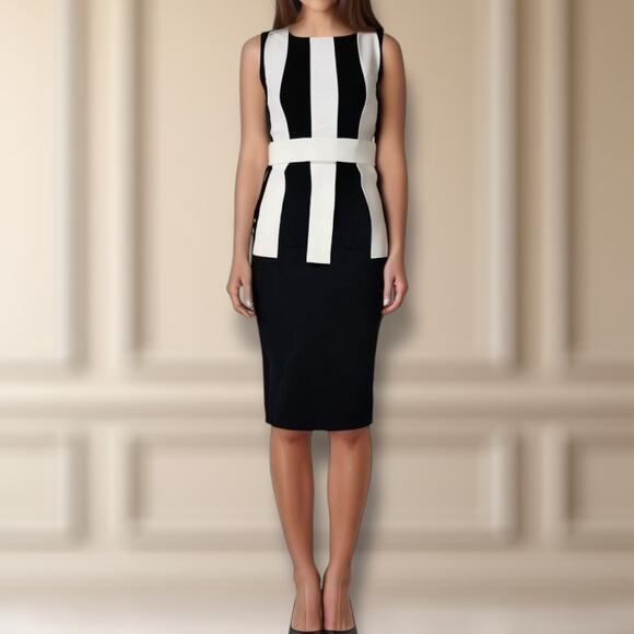 Chiara Boni Size 2 La Petite Robe Julita Cocktail Dress Black White Artsy  Chic